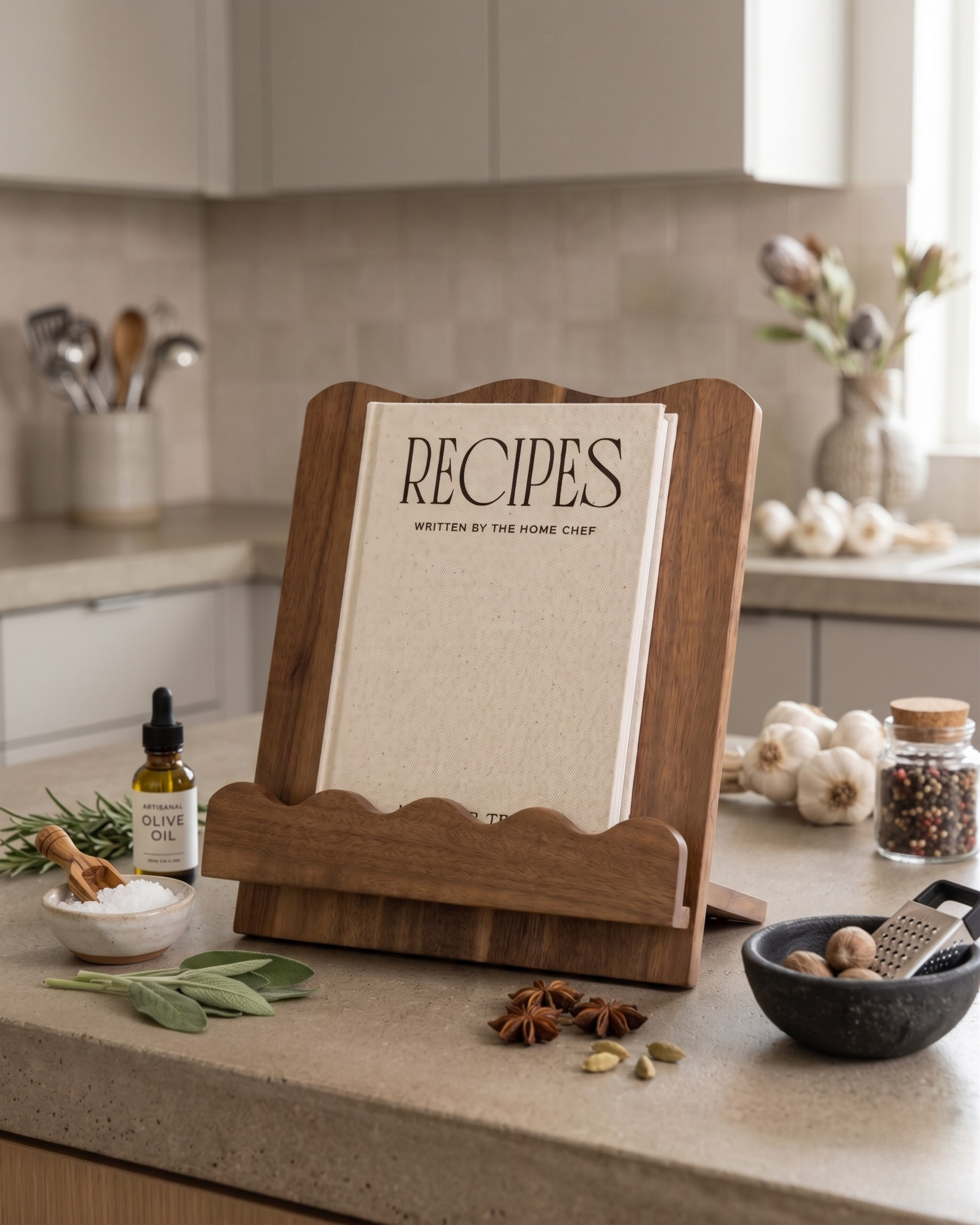 The Scalloped Cookbook Stand